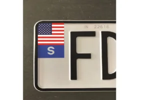 Klistermärke nummerplåt USA-flagga
